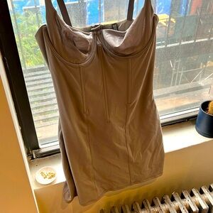 SKIMS COTTON CORSET DRESS | CHARCOAL 2 XL